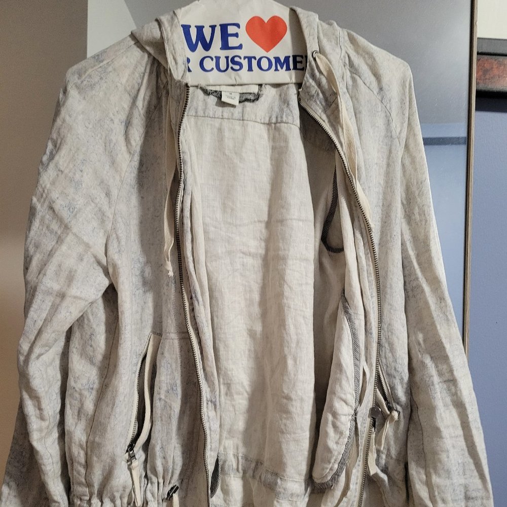 Hooded & Cinch-waist tetured jacket